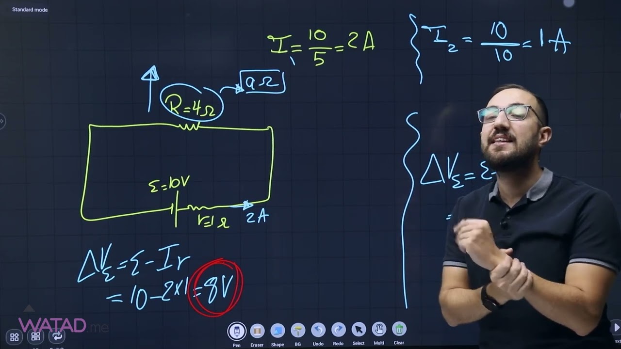 حل امتحان وزاري 2005 الوحدة الثالثة (التيار الكهربائي ) الأستاذ يوسف غيث