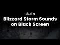 Black Blizzard storm sounds for relaxing | winter wind black screen | dark screen asmr