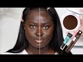 Dark Skin Woman Tries ELF Camo Powder Foundation (Swatches, Wear Test & Review) | Ohemaa