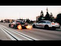 Crazy Widebody GTR Shooting Flames | Cops Raid Meet