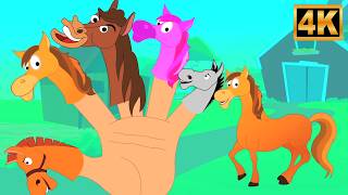 finger family horse song fun animal nursery rhymes kids