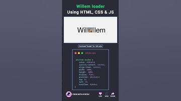 😎 Willem Loader Using HTML CSS & JS 😍 #htmlcss #programming #animation #linux #coding