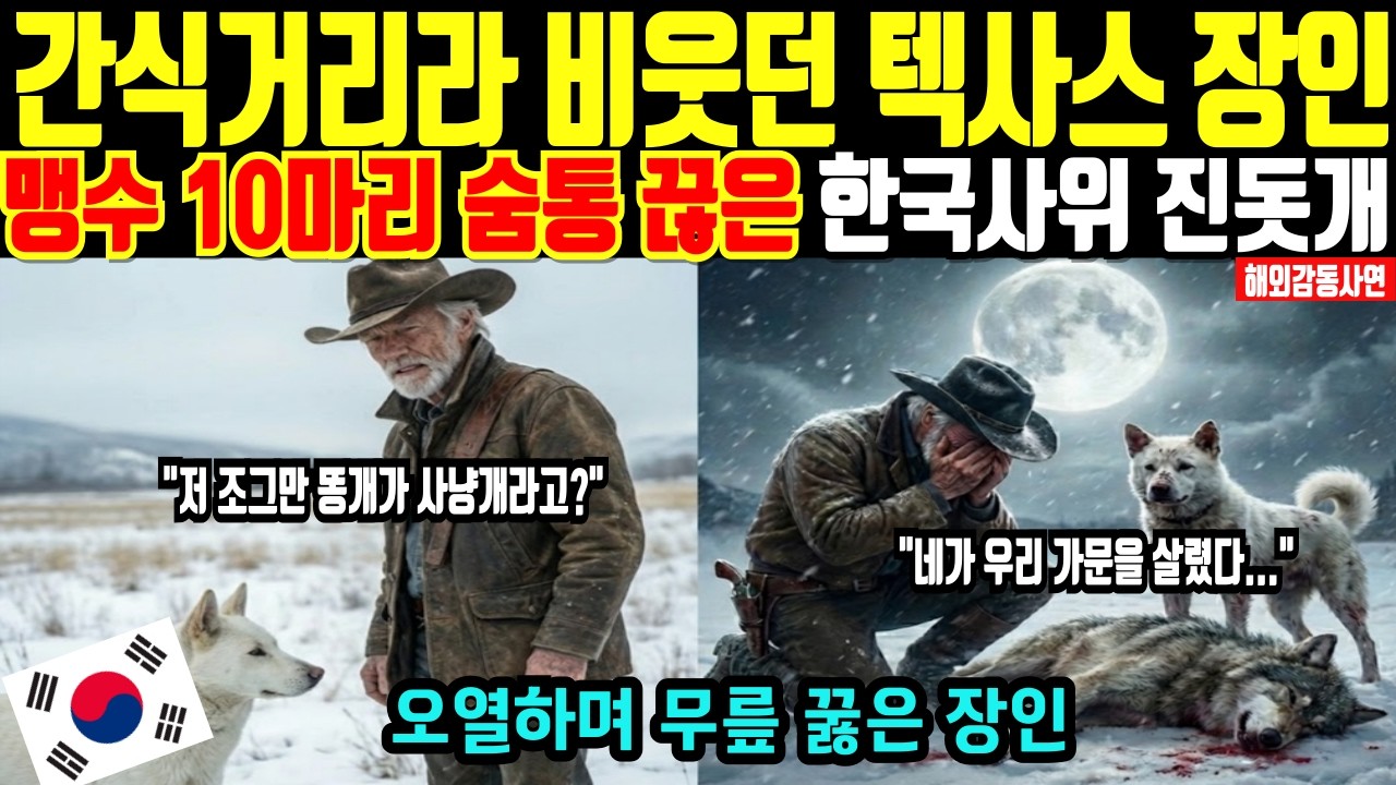 [해외감동사연] 55kg 명견들도 도망친 밤! 맹수 10마리로부터 손주 지켜낸 한국사위 진돗개 에 무릎 꿇고 통곡한 텍사스 장인