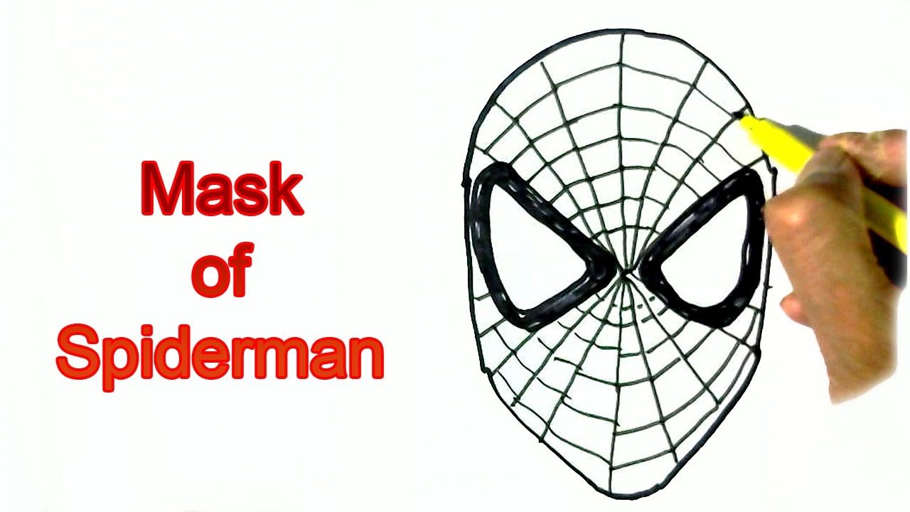 to draw Spiderman's Mask- easy steps for children. beginners - YouTube