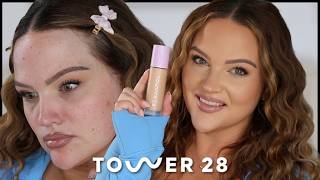TOWER 28 SERUM FOUNDATION REVIEW, DEMO + WEAR TEST! 💜