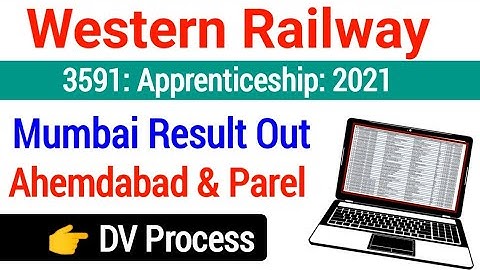 WR Apprentice Mumbai Apprentice Result 2021 Out| wr railway apprentice mumbai result 2021| wr result
