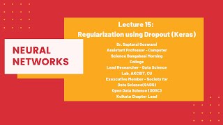 Lec 15: Regularization using Dropout (Keras)