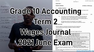 Grade 10 Accounting Term 2 | Salaries and Wages Journal | 2021 June Exam paper Question 1 screenshot 1