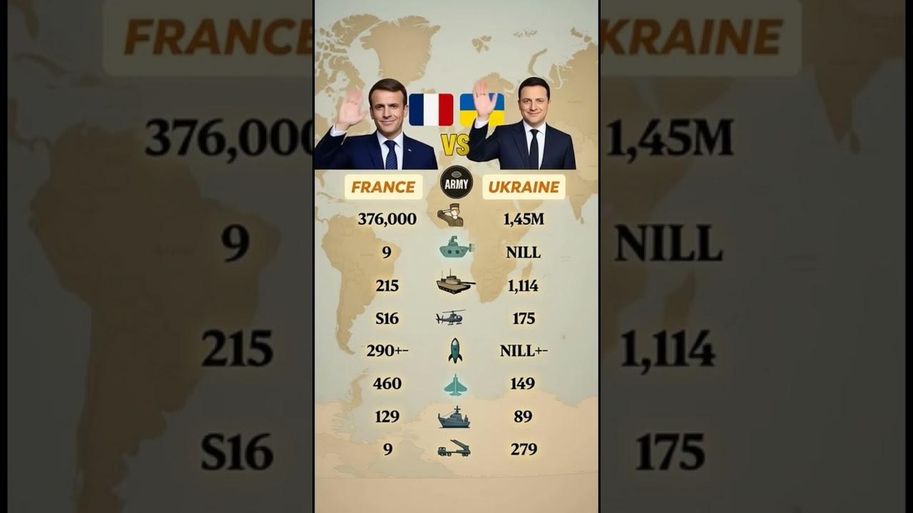 🇫🇷 vs 🇺🇦 Poder Militar: Francia contra Ucrania | Comparación Real 2025
