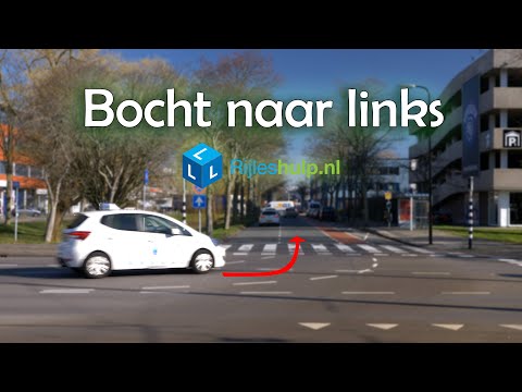 Plaats op de weg bocht naar links