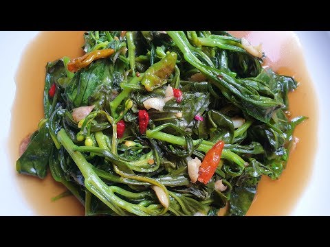 โสมไทยผัดน้ำมันหอย เมนูเพื่อสุขภาพ มีประโยชน์ Stir Fried Water Leaf | Thai Food | Thai Recipe