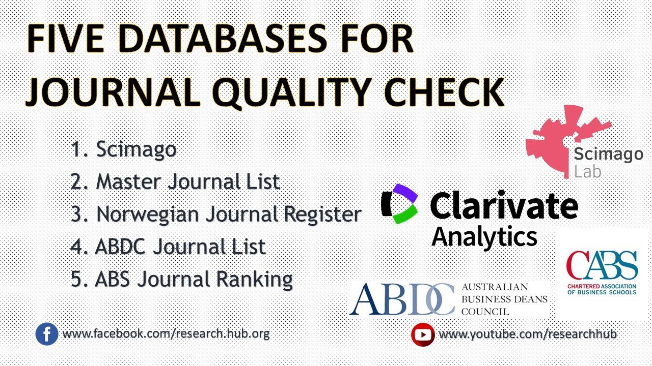 Lists journal. Master Journal list. Web of Science Journal list. Master Journal list Clarivate Analytics. Scimago Journal & Country Rank.