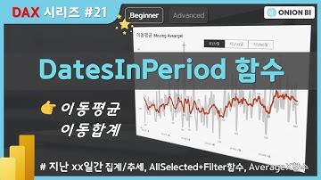 [DAX 시리즈#21] DatesInPeriod 함수 | Power BI로 선택기간에 따른 이동평균/이동합계 구하기 | 주말은 제외