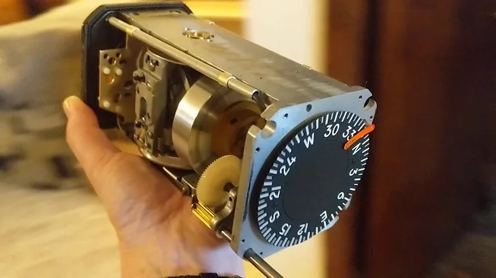 Inside an electric Gyro Directional Indicator as it moves in 3 axis.