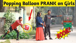 Update Balloon PRANK on Cute GIRL with Popping Balloon PRANK -Funny Reaction - ComicaL TV