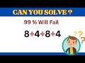Can you Solve 8÷4÷8÷4 ? | BODMAS Question &amp; Answer | #ilovemath #mathematics #viral #million
