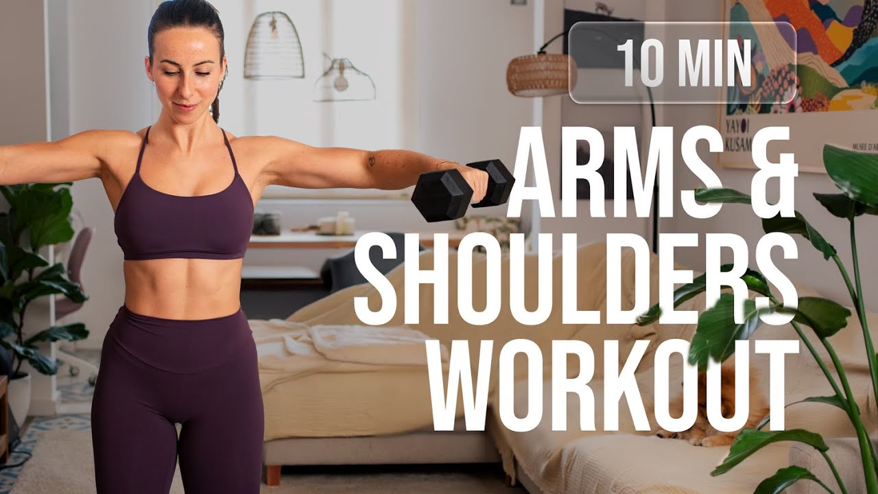 10 MIN ARMS & SHOULDERS WORKOUT - With Dumbbells, All Standing, No ...