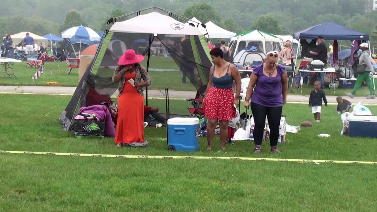 July 3rd in Veterans Park on Milwaukee's Lakefront Fireworks next to Gift of Wings