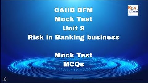 CAIIB BFM Mock Test :Module B :Unit 9: Risk in Banking business