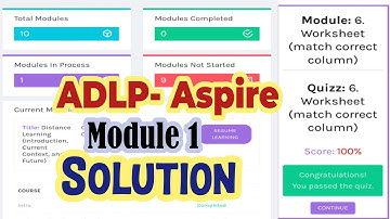 New Training ADLP Module 1 All Quiz Solution Aspire #traning