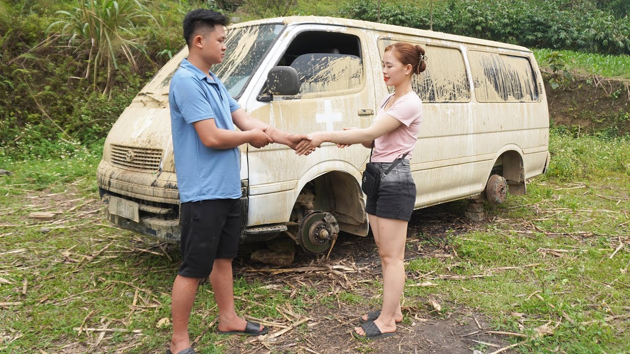 Genius girl's challenge: Restart the 16-seat Toyota (HIACE) after many years of abandonment.