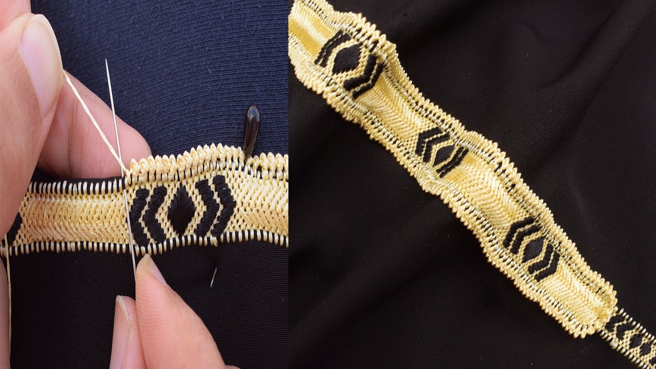 ضرس خفيف بالراندة على حواف او حاشية النصف طوق بالراندة مع ام مريم