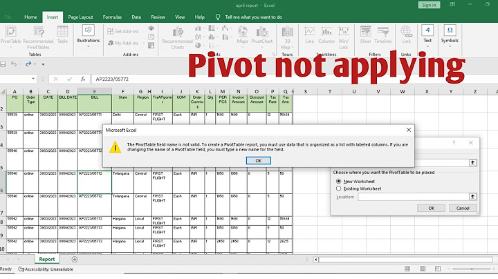 Lỗi data source reference is not valid trong pivot excel năm 2024