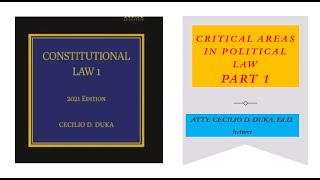 CRITICAL AREAS IN POLITICAL LAW PART1