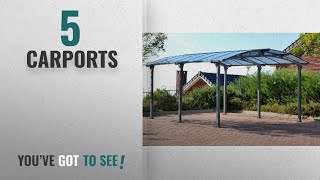 Top 10 Carports [2018]: Palram Arcadia 5000 Carport Grey - Robust Structure for Year-Round Use