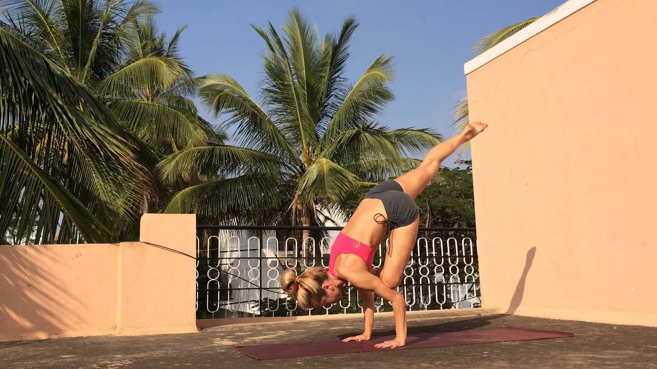 handstand atcoder Yoga Arm Balance, Galavasana Demo with Kino in Mysore