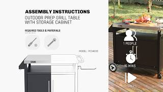 Royal Gourmet®OUTDOOR PREP GRILL TABLE WITH STORAGE CABINET