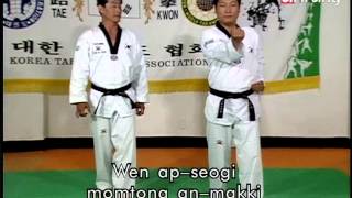 Taekwondo Step by Step Ep051 Taegeuk 2 Jang Wen ap-seogi 왼 앞서기 Momtong anmakki 몸통 안막기