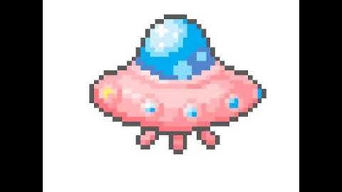 Moving alien spaceship pixel art