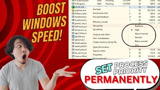 how to permanently set process priority in windows 11 / boost your pc performance / regedit method