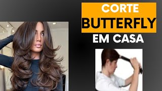 Corte butterfly em camadas 🌟  | cut hair in layers I diy I Drica pires