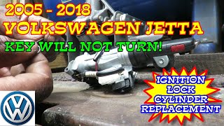 20052018 Volkswagen Jetta KEY WILL NOT TURN Ignition Lock Cylinder Replacement
