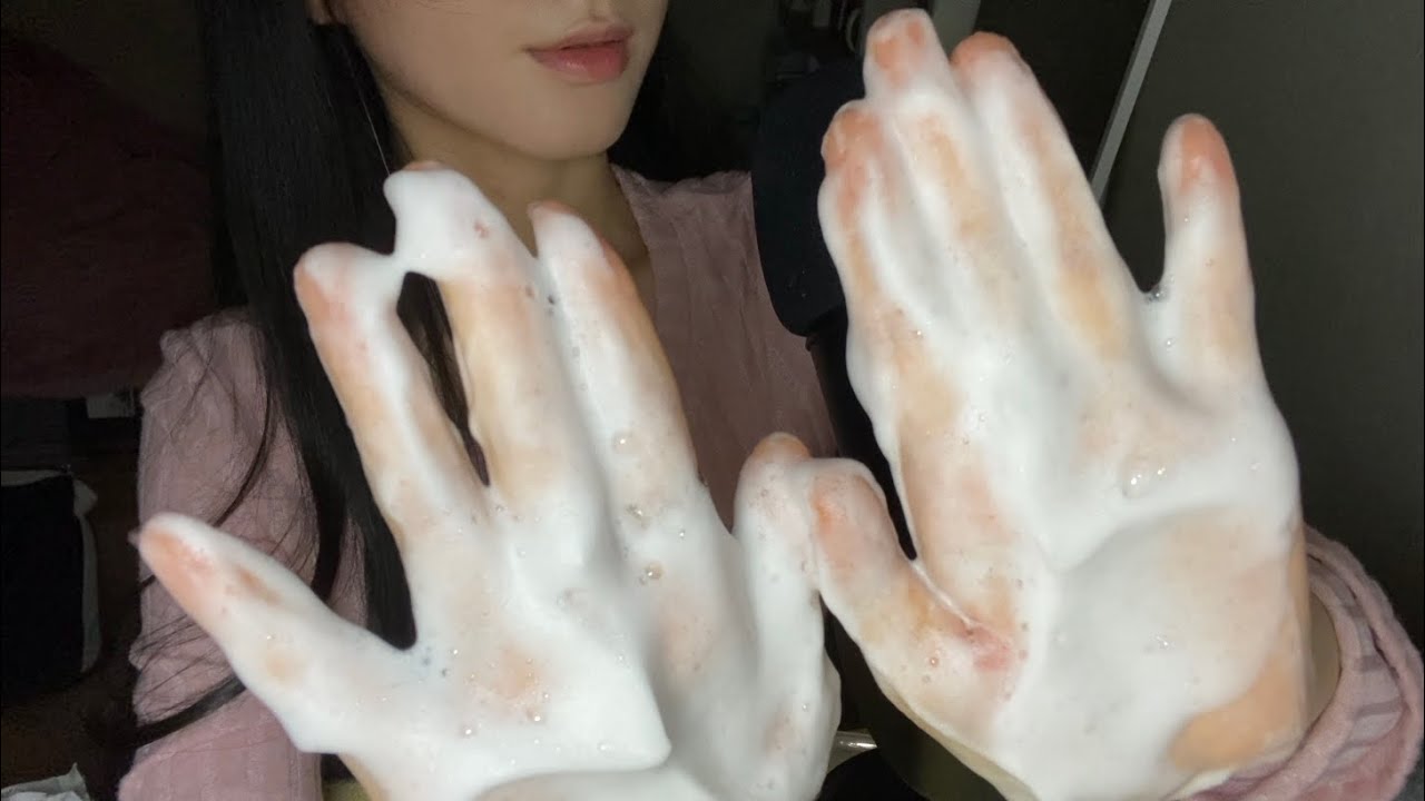 ASMR bubble sound 손으로 거품 퐁실퐁실 찹찹거리는소리 