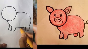 How to draw a pig| drawing tutorial for kids| step by step drawing