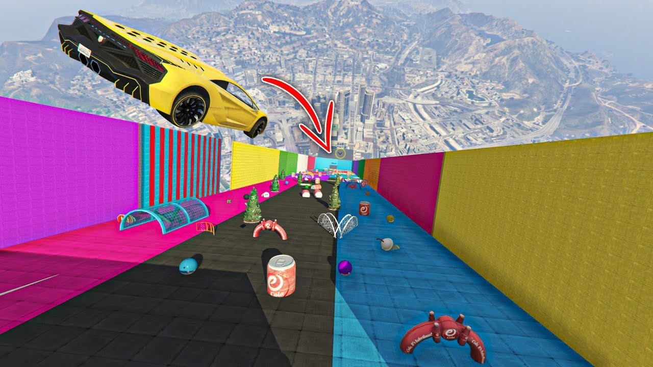 ماب الطيحة مع صهيب وكابوي والشباب تحشيش GTAV Parkour #1