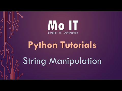Python Tutorials - String Manipulation