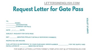 Request Letter For Gate Pass - Sample Letter to the Company Requesting Gate Pass