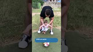 #Baby #girl's first kick, with a little help from #dad