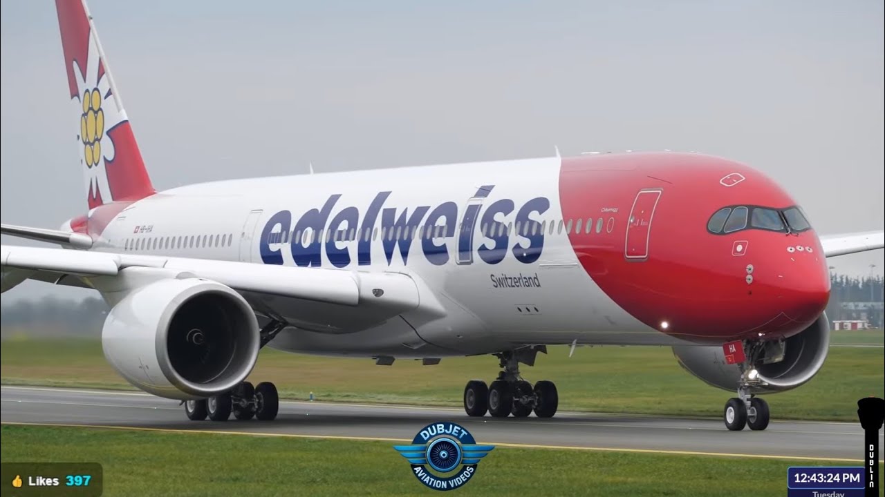 🔴Surprise Edelweiss A350 Departure - Dublin Airport LIVE Plane Spotting - EIDW/DUB - 23/12/2025