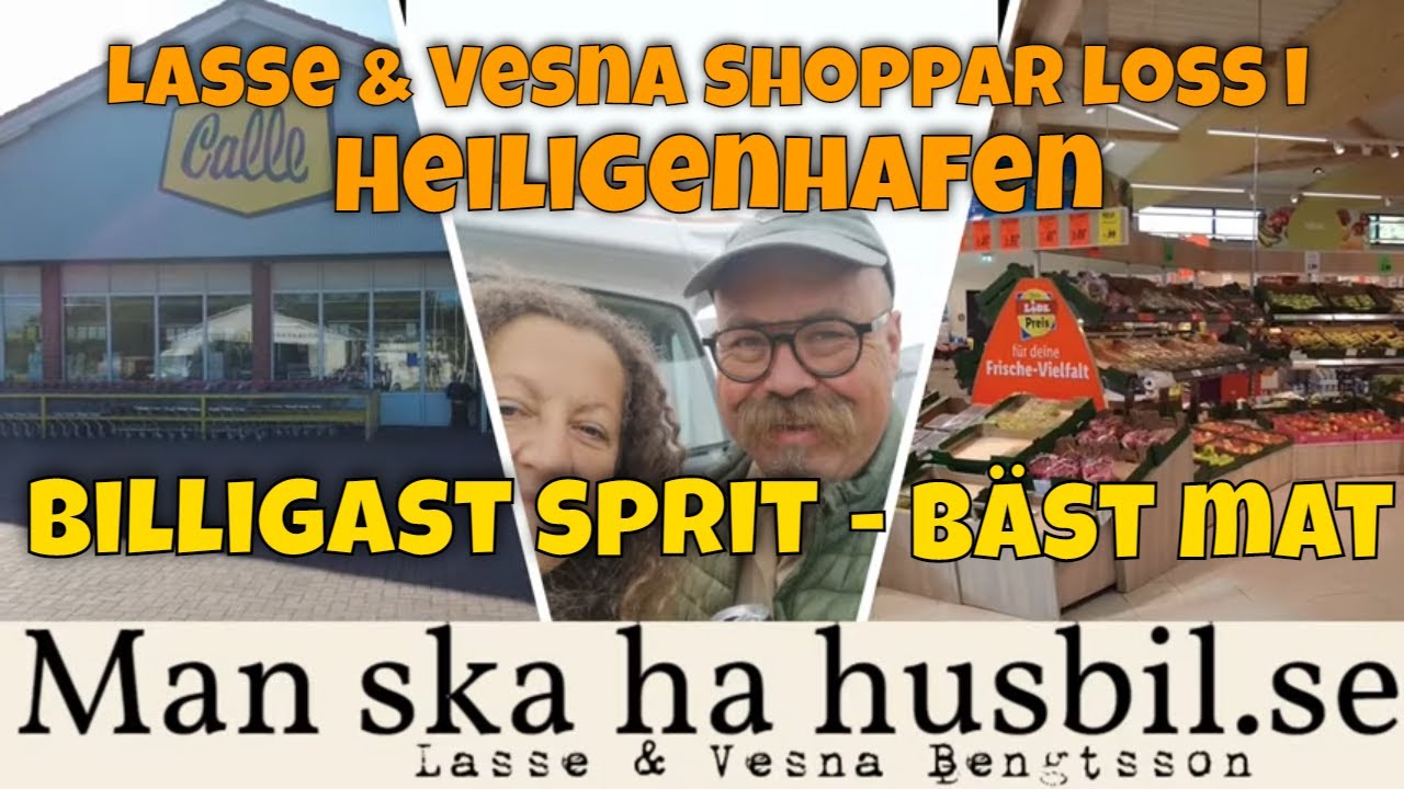 Shopping med Man ska ha husbil, i Heiligenhafen. Vi besöker Lidl, Calle o Famila.