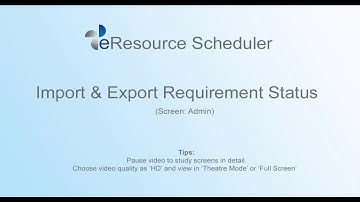 Import & Export Requirement Status - eRS Resource Scheduling Software