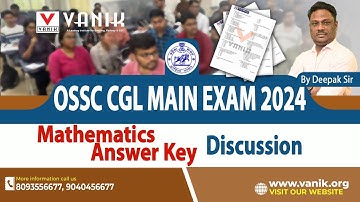 📢 OSSC CGL MAIN Exam 2024 | Mathematics Answer Key Discussion 📝#ossccgl2024 #discussion
