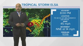Elsa s outer bands approach South Carolina bringing heavy rain chance of severe weather