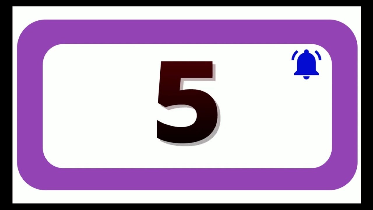 5 Seconds Countdown Timer With Sound Effect COLOR 4K HD 1080 - YouTube