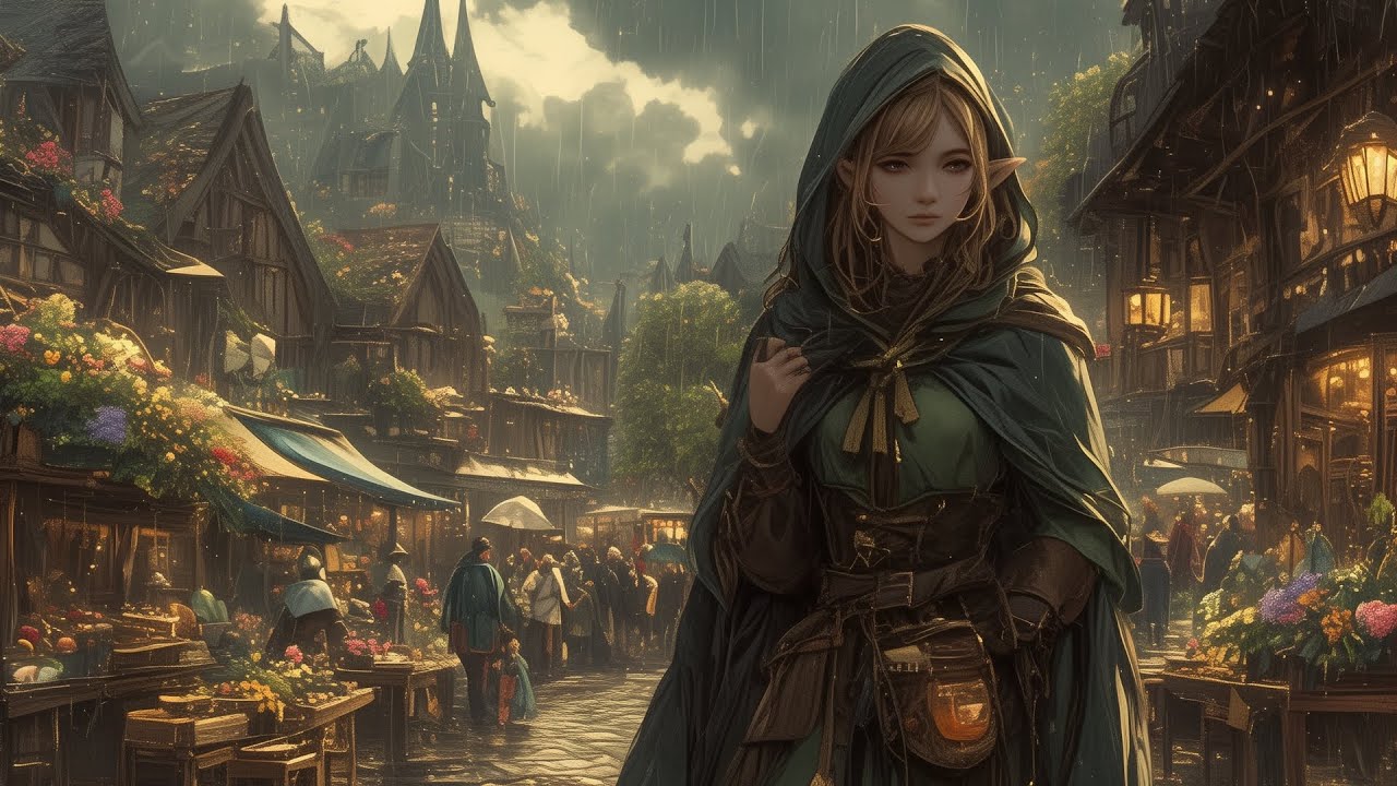 Relaxing Medieval Music with Rain Sounds - Bard/Tavern Ambience, Rainy ...