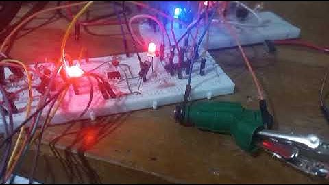 Probador de inyectores montaje protoboard.